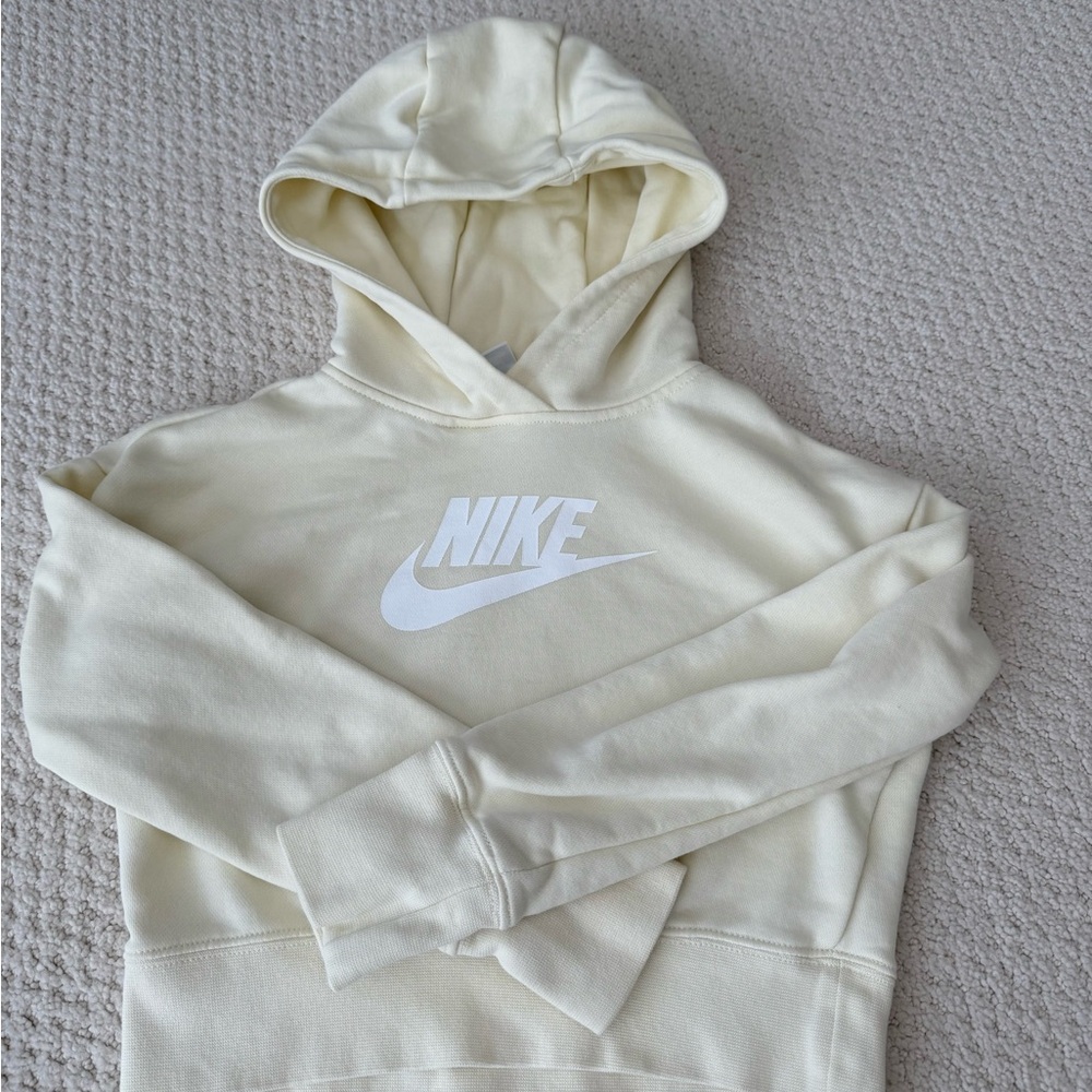 Nike Light Yellow Cropped Sweatshirt Girl size S